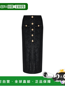 BALMAIN 女士半身裙 FF1LE481JK650PA AW2025 黑色 Baroque Patte