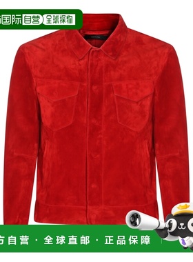 1h可退 潮奢 Tom Ford 汤姆 福特 男士 红色皮革夹克 LBI004LMS02