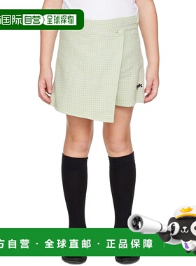 1h可退 潮奢 Msgm 女童 绿色千鸟格儿童裙裤童装 MS029223