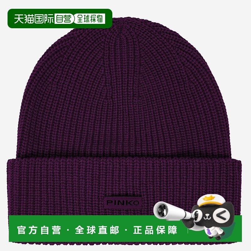 PINKO 女士帽子 105993A2Z4R57 AW2025 紫色 罗纹帽子针织帽