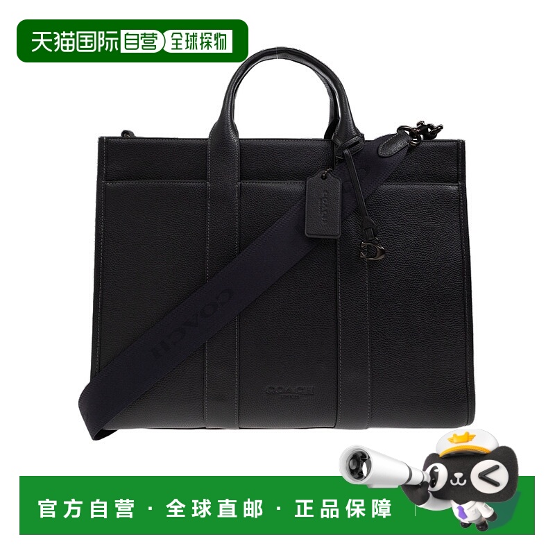1h可退 COACH 男士斜挎包 CY771BLK SS2025 黑色 双手柄单肩包