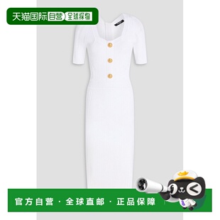 潮奢 罗纹针织中长连衣裙 Balmain 女士 BF1RK060K 巴尔曼 1h可退