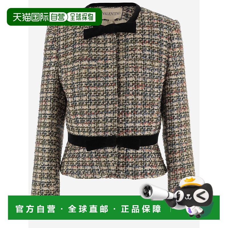 1h可退 VALENTINO 女士夹克 7B0CE4T09R6M12 AW2025 花色 TWEED M