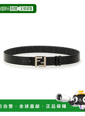 FENDI 男士腰带 7C0531ATF9F1Q2A CO 黑色 Black leather reversi
