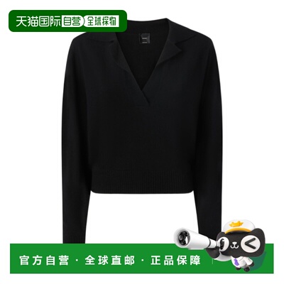 1h可退 奢淘 Pinko 翻领短毛衣 女 104050A22U长袖