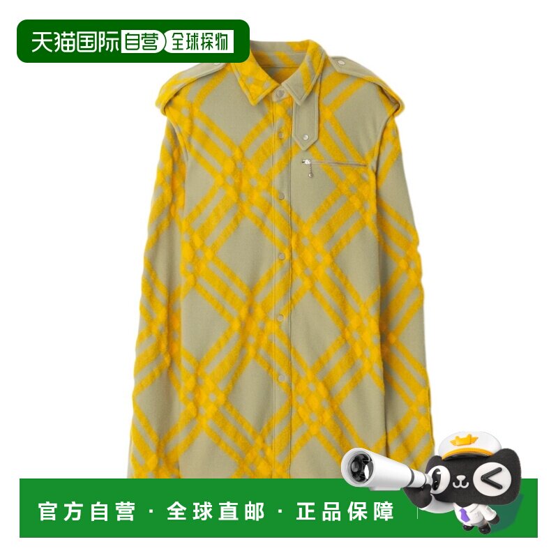 BURBERRY 女士衬衫 80772741 CO 黄色 格纹羊毛混纺衬衫