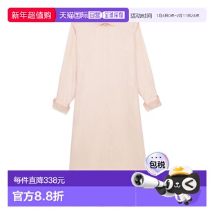 INES DE LA FRESSANGE 纯色中长款开衩长袖连衣裙 女款