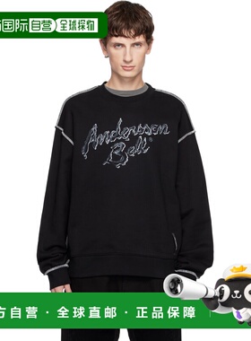 1h可退 潮奢 Andersson Bell 男士 黑色 Liquid Logo 套头衫 atb1