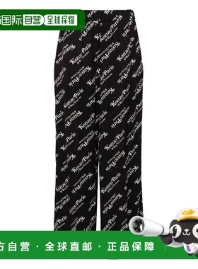 KENZO 女士休闲裤 FE52PA0849S299 SS2024黑色阔腿裤