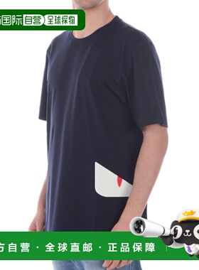 FENDI 男士T恤 FY0936A7A6BLUBLUE SS2022 黑色 Bag bugs眼睛图案