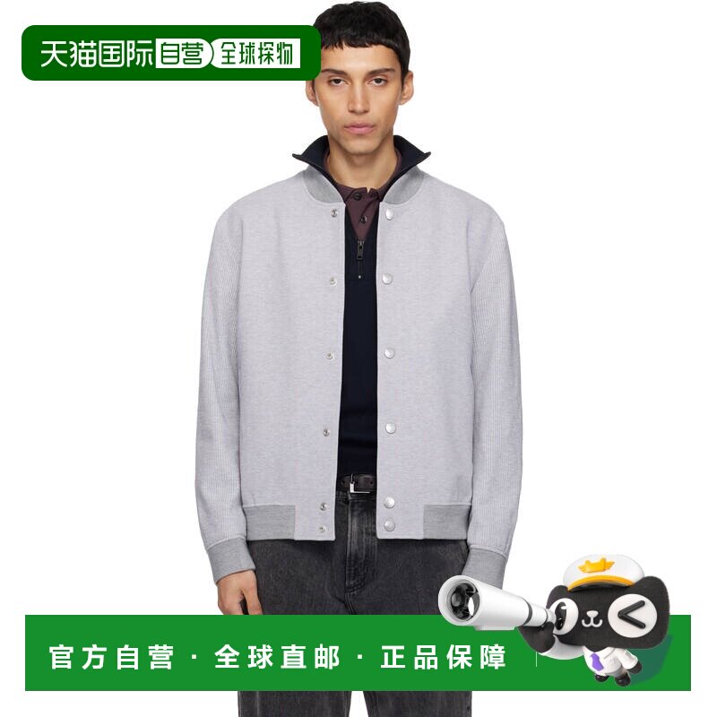 潮奢 BOSS 波士 男士 灰色飞行员夹克 50556833