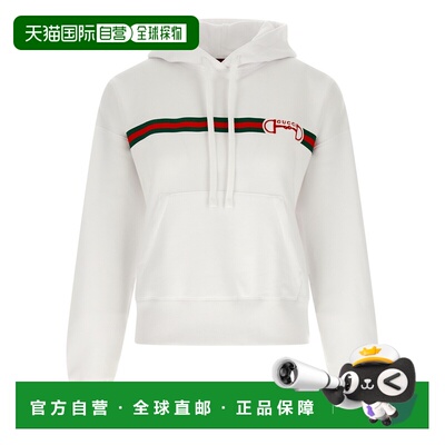 GUCCI 女士针织衫 837930XJHM09051 SS2026 白色 Hoodie with Hor