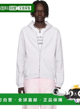 1h可退 潮奢 Acne Studios 艾克妮 男士 灰色拉链连帽衫 CI0184