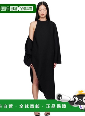 1h可退 潮奢 Alaia 女士 黑色 Wool Gazar Wrap 大衣 AA9M1047W02