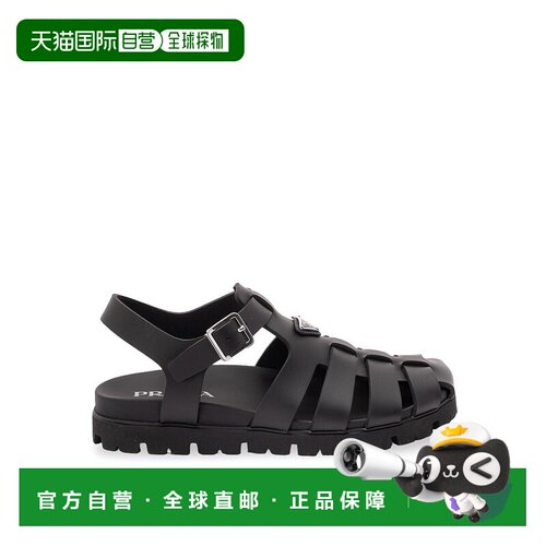 PRADA 男士凉鞋 2X31603LKKFG000F0002 CO 黑色 圆头平底凉鞋