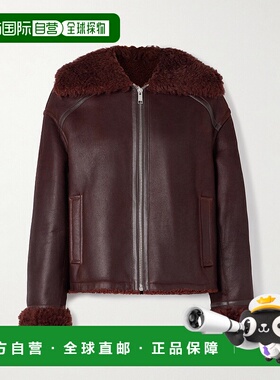 1h可退 潮奢 YVES SALOMON 女士 皮毛饰边皮革夹克 26WYV61657MEG