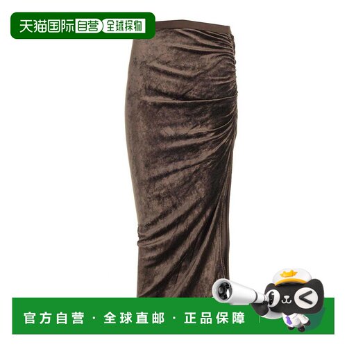 1h可退 RICK OWENS 女士半身裙 LI02D5310VST184 AW2024 深棕色