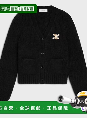 CELINE 女士针织衫 RY0KM089938NO SS2026 黑色 羊绒长袖开衫