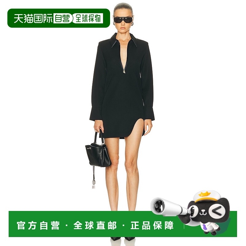 1h可退 潮奢 The Attico 女士 黑色羊毛连衣裙 251WCA00434WWW065