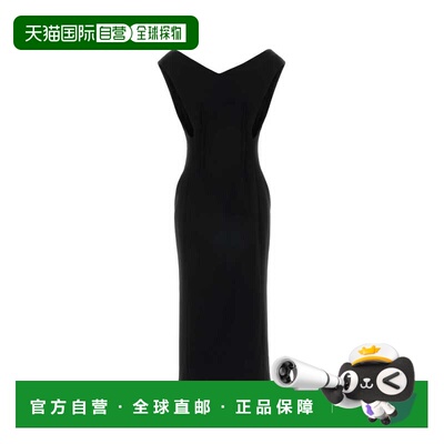 Jil Sander 吉尔 桑达 女士 黑色绉纱吊带连衣裙 J03CT0620J70218