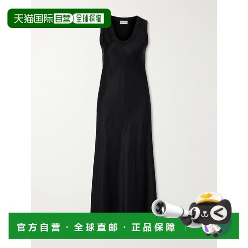 Ami Paris 女士 罗纹针织修饰缎面长款连衣裙 FDR658VI0053