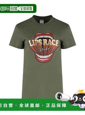 PINKO 女士T恤 105050A2D8V49 SS2025 军绿色 Cotton crew-neck T