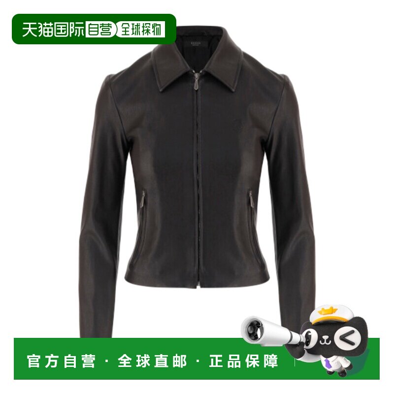 GUCCI 女士夹克 864928XNBCL1000 SS2026 棕色 长袖拉链皮夹克