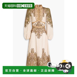 佩斯利印花亚麻中长连衣裙 1h可退 女士 ZIMMERMANN 9794DS2 潮奢