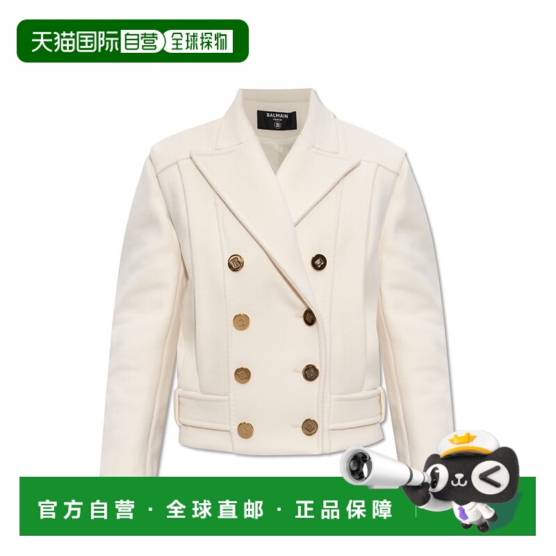 1h可退 BALMAIN 女士西服 FF1UA095WB500FA AW2025 白色 Double-B