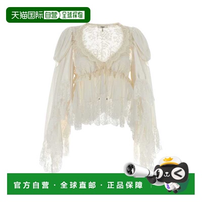 CHLOÉ 女士T恤 CH25WHT87008107 SS2026 白色 White satin blouse