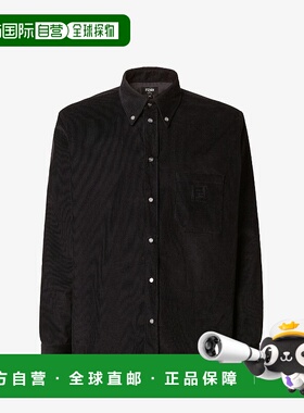 FENDI 男士衬衫 FS1296ATEFF0QA1 CO 黑色 长袖衬衫男装