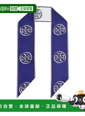 TORY BURCH 女士围巾 174863400 CO 蓝色 Cravatta Medallion Log