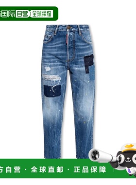 1h可退 潮奢 Dsquared2 二次方 女士 徽标牛仔裤 S75LB0804S30309
