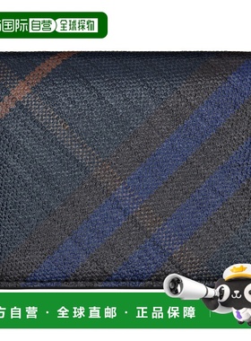 1h可退 潮奢 Burberry 巴宝莉 男士 海军蓝 Check Folding 卡包 8