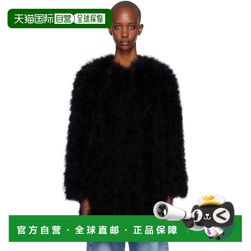 1h可退 潮奢 YVES SALOMON 女士 黑色 Feather 夹克 25W24EYM3118