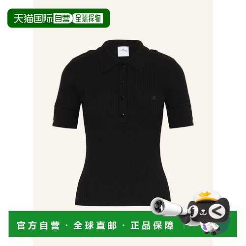 COURREGES 女士POLO衫 100312104513000 CO 黑色 Knit polo shirt