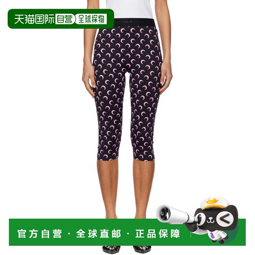 Marine Serre 女士 黑色 Recycled Moon Jersey 紧身短裤 WPA157B