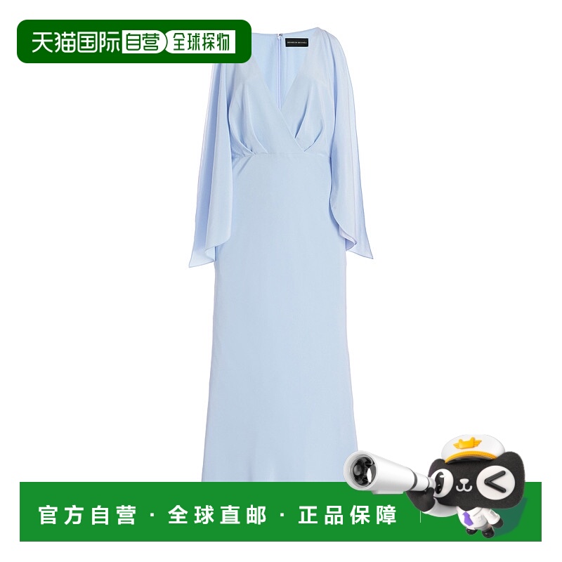 1h可退 潮奢 BRANDON MAXWELL 女士 Camille 褶皱真丝双绉长款连