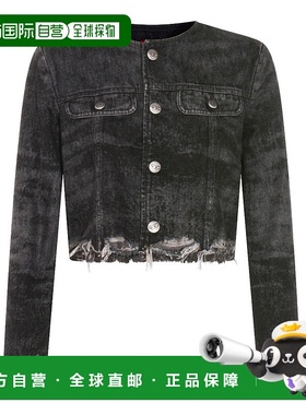 1h可退 潮奢 Diesel 迪赛 女士 黑色棉质牛仔布夹克 A21616007DB0