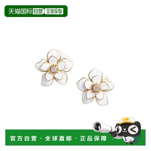 女士耳饰 PORTRAIT PF25623AGD AW2025 珐琅花 1h可退 白色 SELF