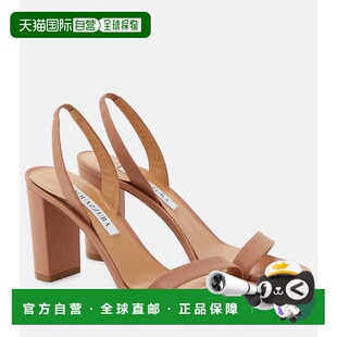 女士 AQUAZZURA 裸色皮质露跟凉鞋 1h可退 001011高跟鞋 潮奢
