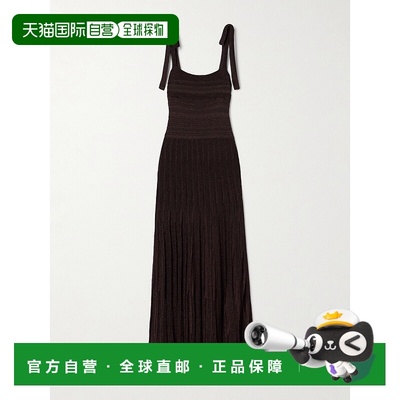 1h可退 潮奢 ZIMMERMANN 女士 Lucky 金属感罗纹弹性针织长款连衣