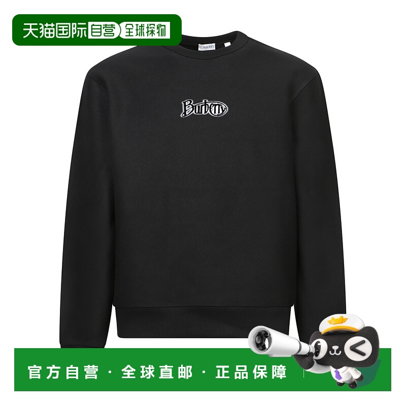 BURBERRY 男士卫衣 8097822C1413 AW2024 黑色 FELPA GIRO LOGO L