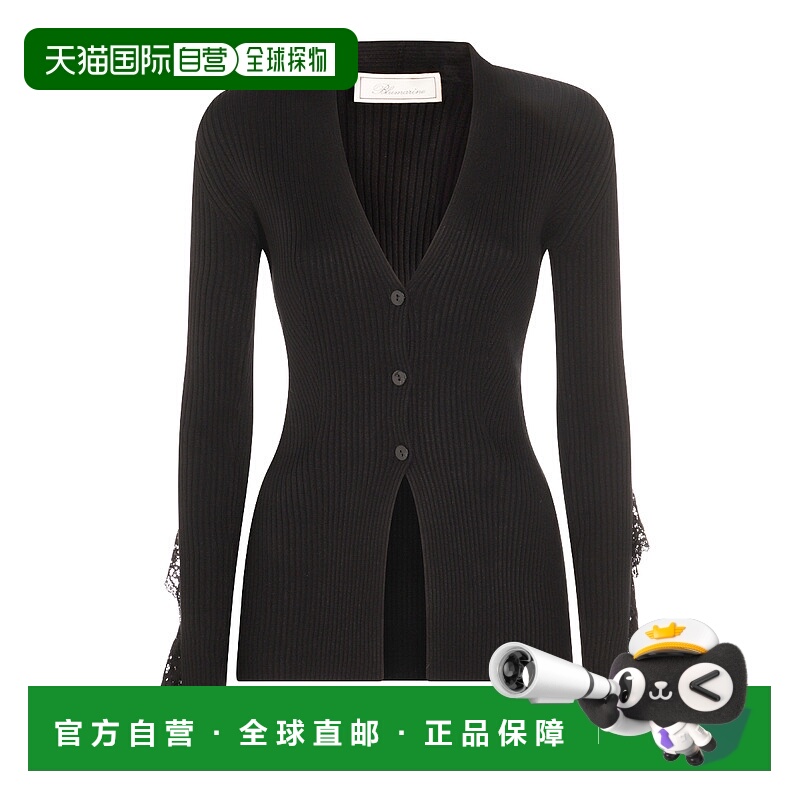 1h可退 潮奢 Blumarine 蓝色情人 女士 黑色针织衫 A522M622A