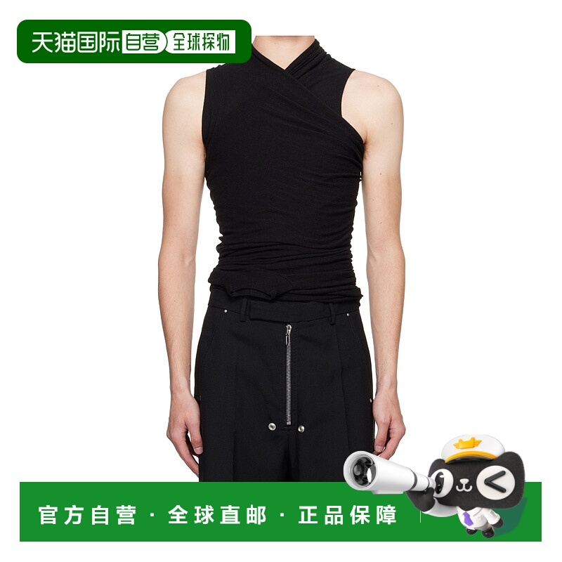 1h可退 RICK OWENS 男士T恤 RU02E1159JR09 AW2025 黑色 无袖背心