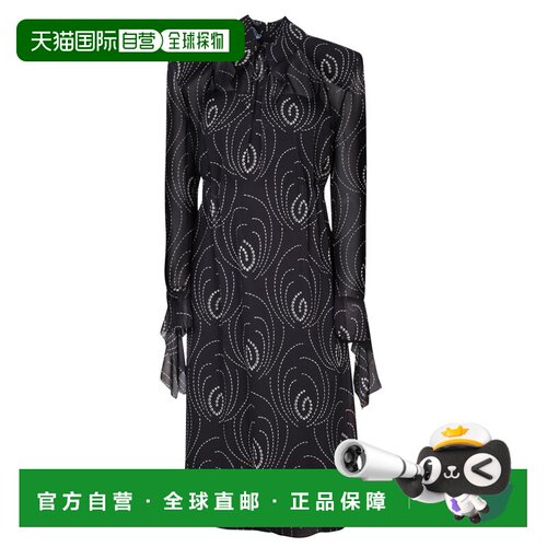 PRADA 女士连衣裙 P3M6314VNF0002 SS2024 黑色 Midi dress by Pr
