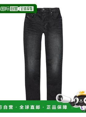 DIESEL 男士牛仔裤 00C06R0DBDT02 AW2025 黑色牛仔裤 黑色直筒裤