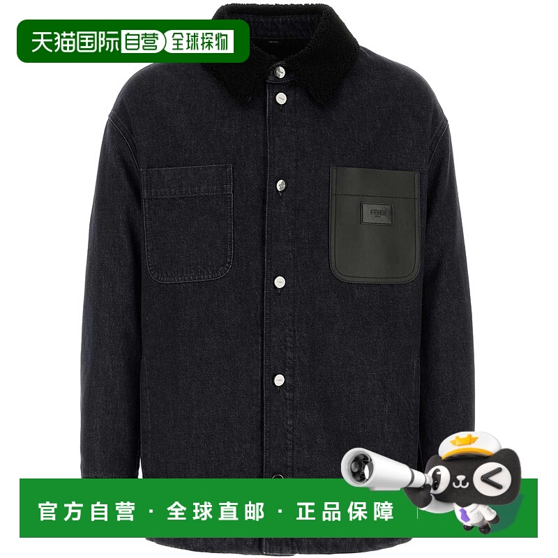 1h可退 FENDI 男士夹克 FW1363ATK7F0QA1 SS2025 黑色
