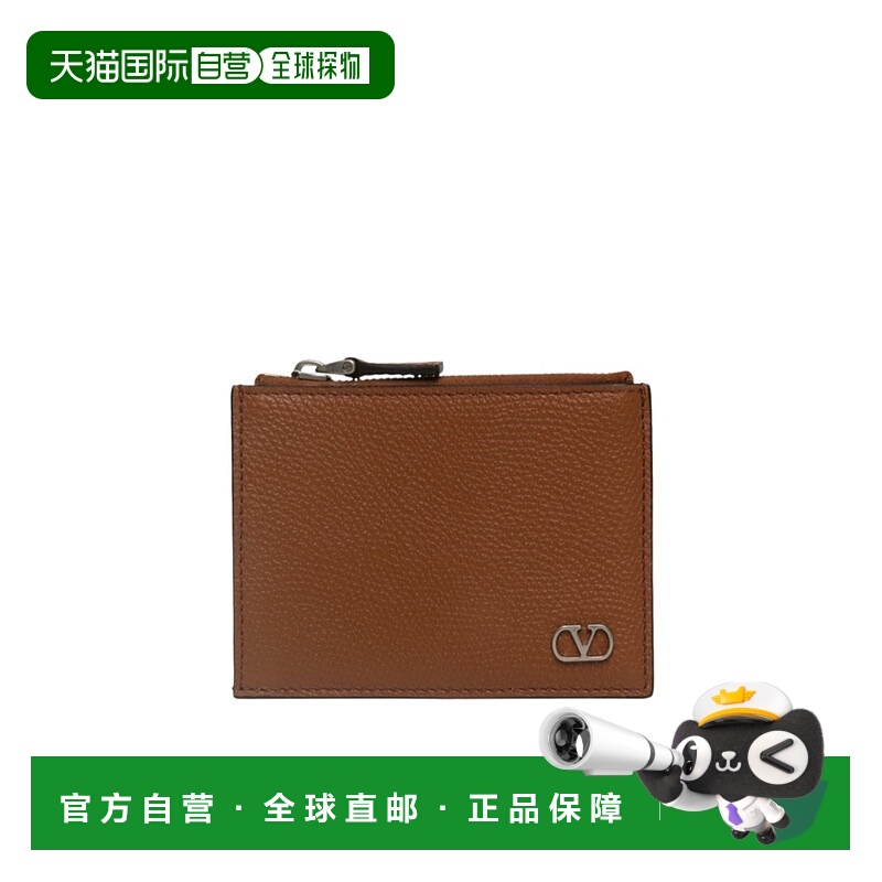 1h可退 VALENTINO 男士钱包 YP0V14UAGHG5 AW2024 棕色 拉链卡包