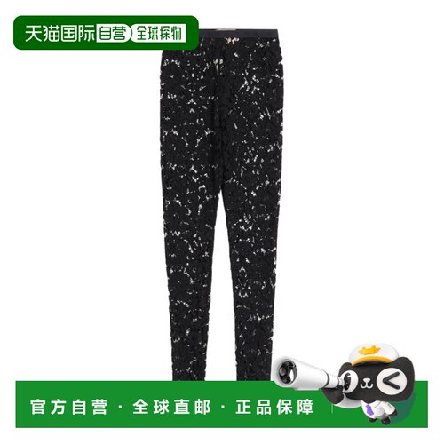 VALENTINO 女士休闲裤 BMD07FA100NO SS2026 黑色 羽毛蕾丝打底裤